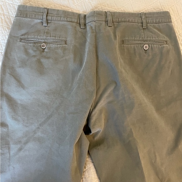 Alberto Aspesi Cotton Chino Flat Front Trouser In Weathered Olive Size 54 US 38 - Picture 6 of 7